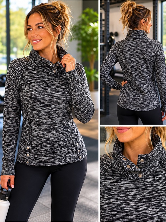 Avalanche Tops - Avalanche Athletic Mock Neck Pullover Sweatshirt | Activewear Top | Size M